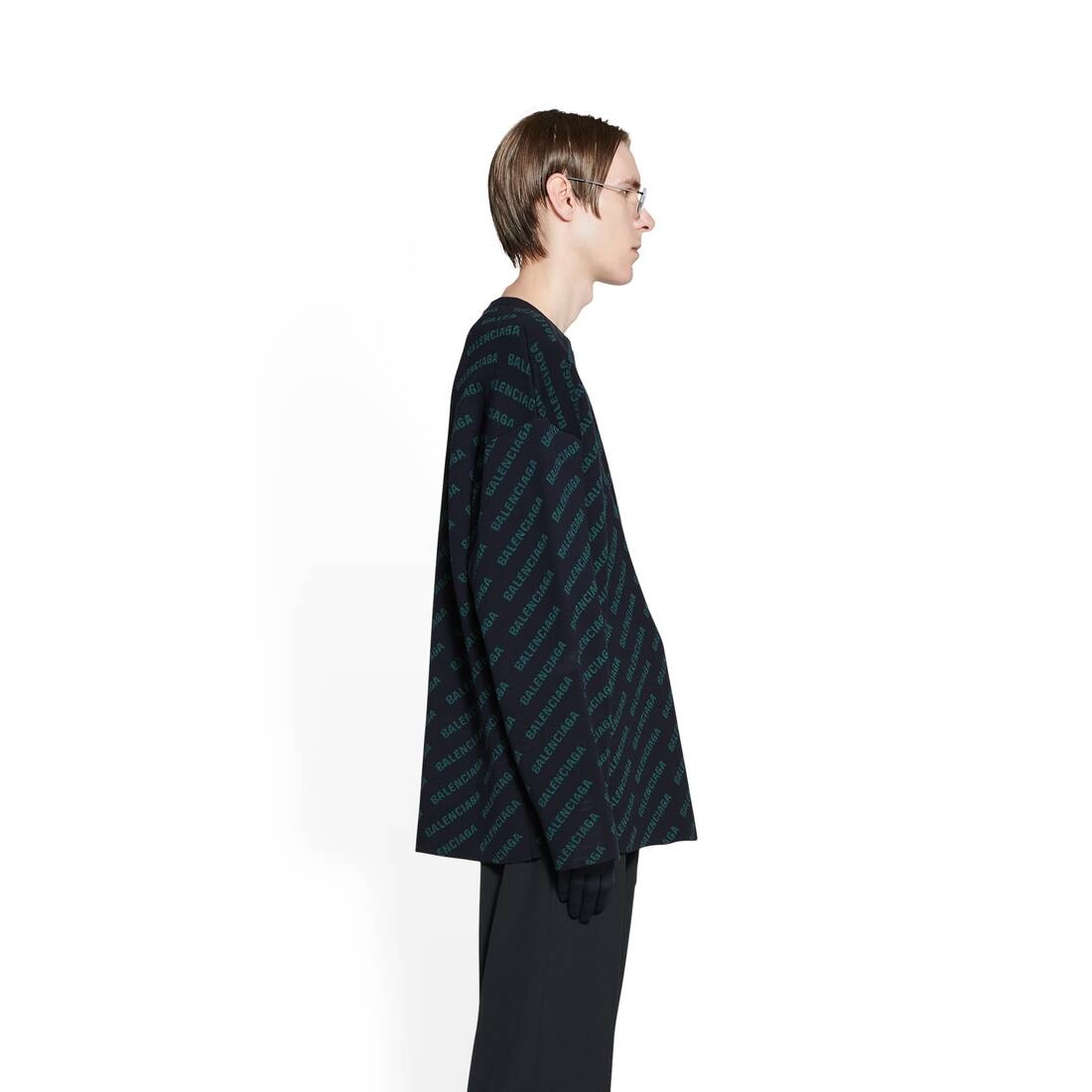 Men's Mini Allover Logo Sweater in Blue - 3