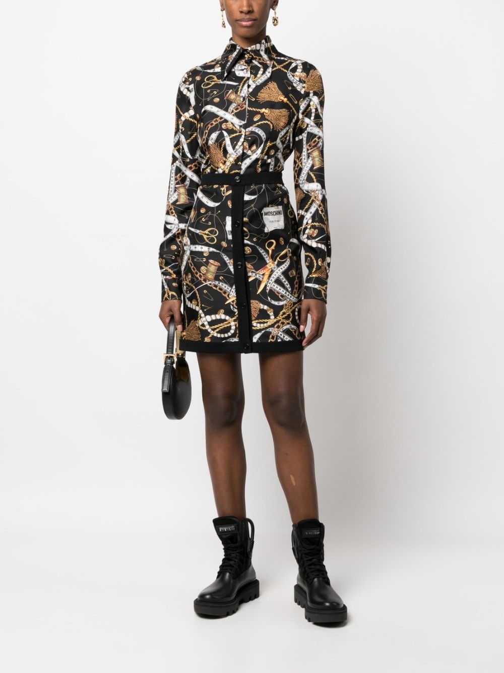 graphic-print high-waisted miniskirt - 2