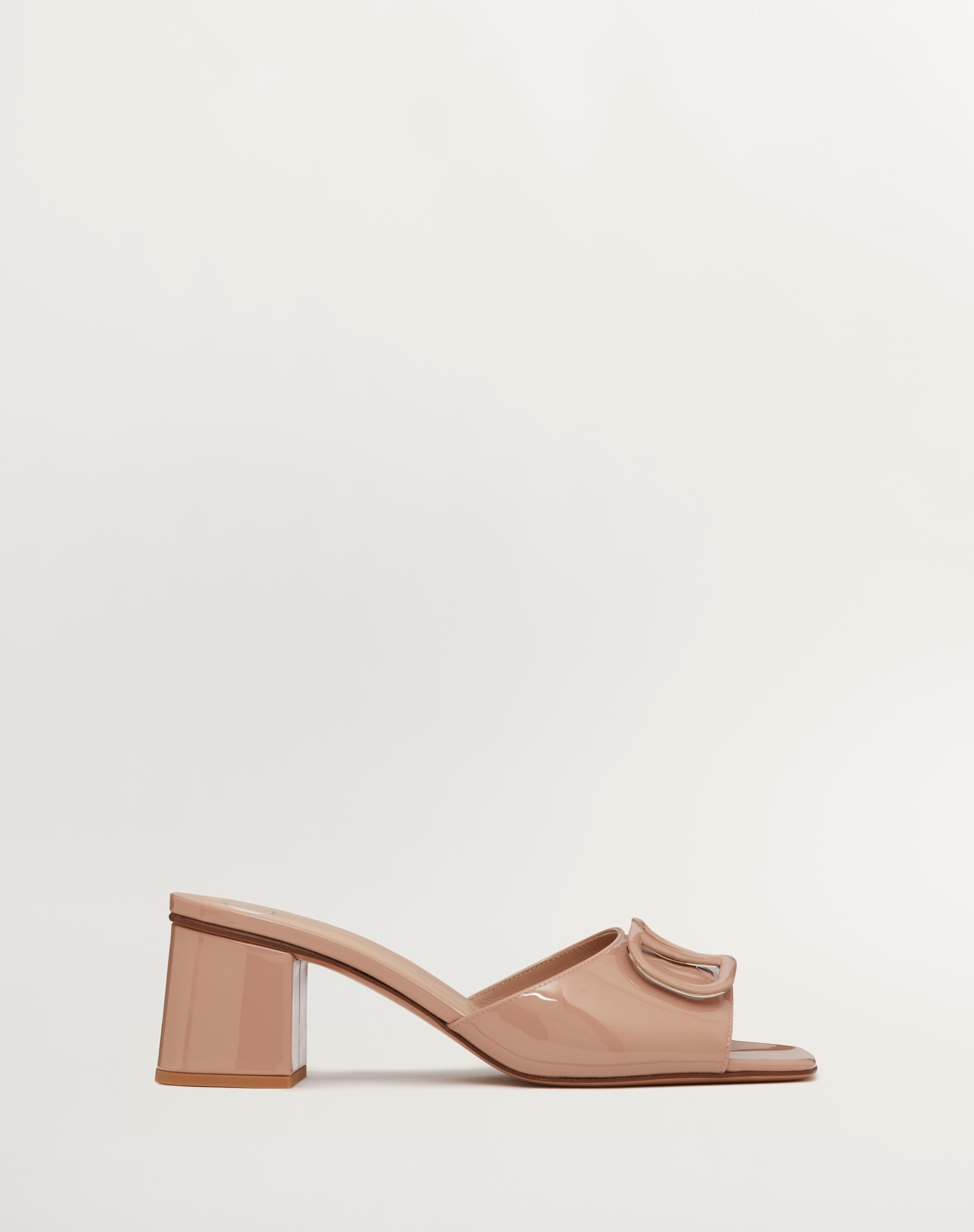 Valentino VLOGO SIGNATURE PATENT LEATHER SLIDE SANDAL 60MM