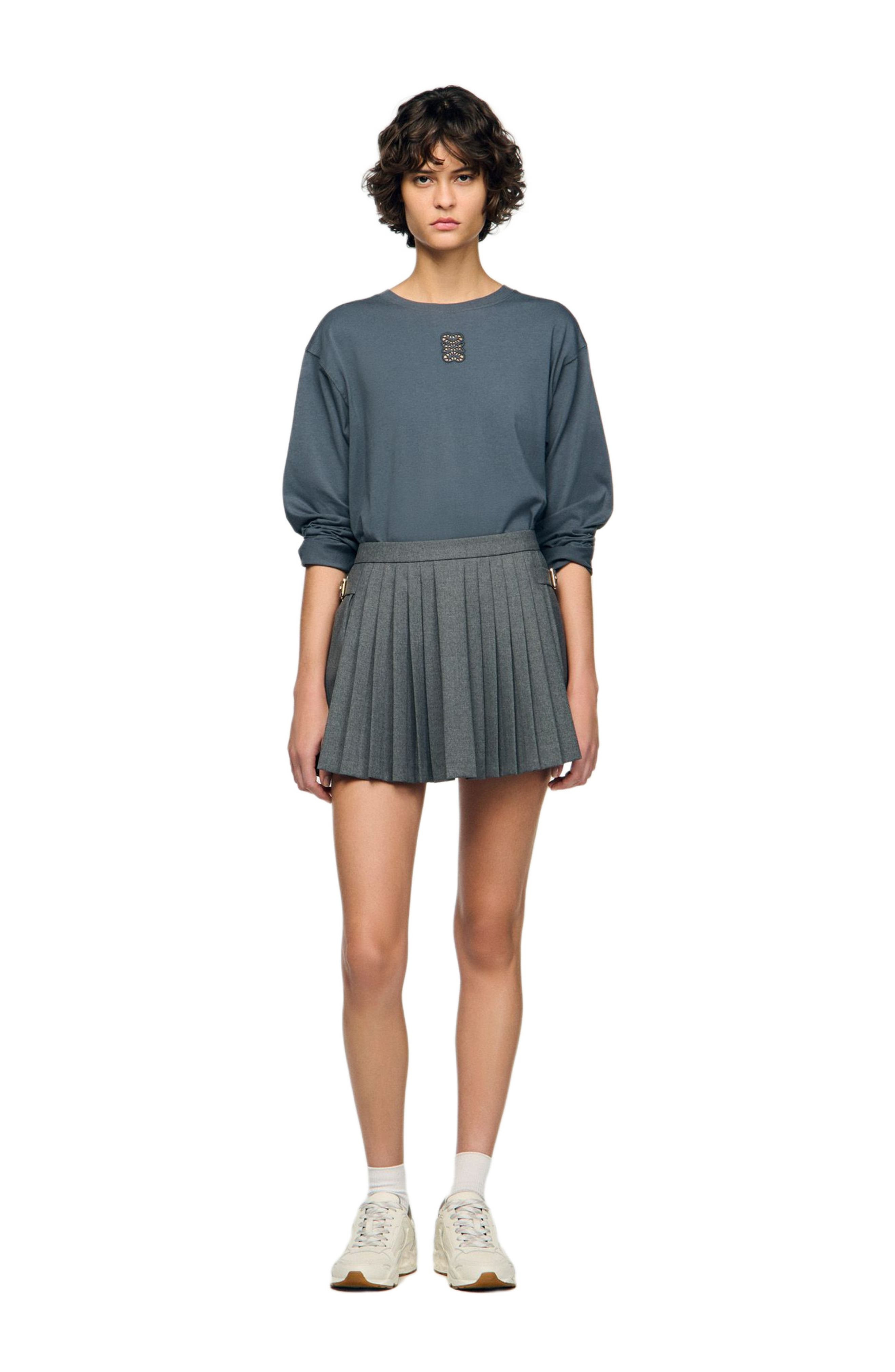 SANDRO T-shirt with embroidery in Grey at Nordstrom - 6