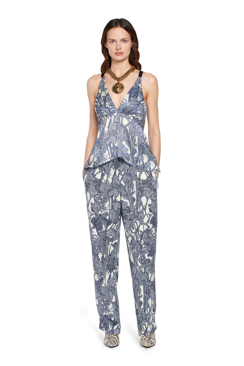 Iris print straight leg trousers 5