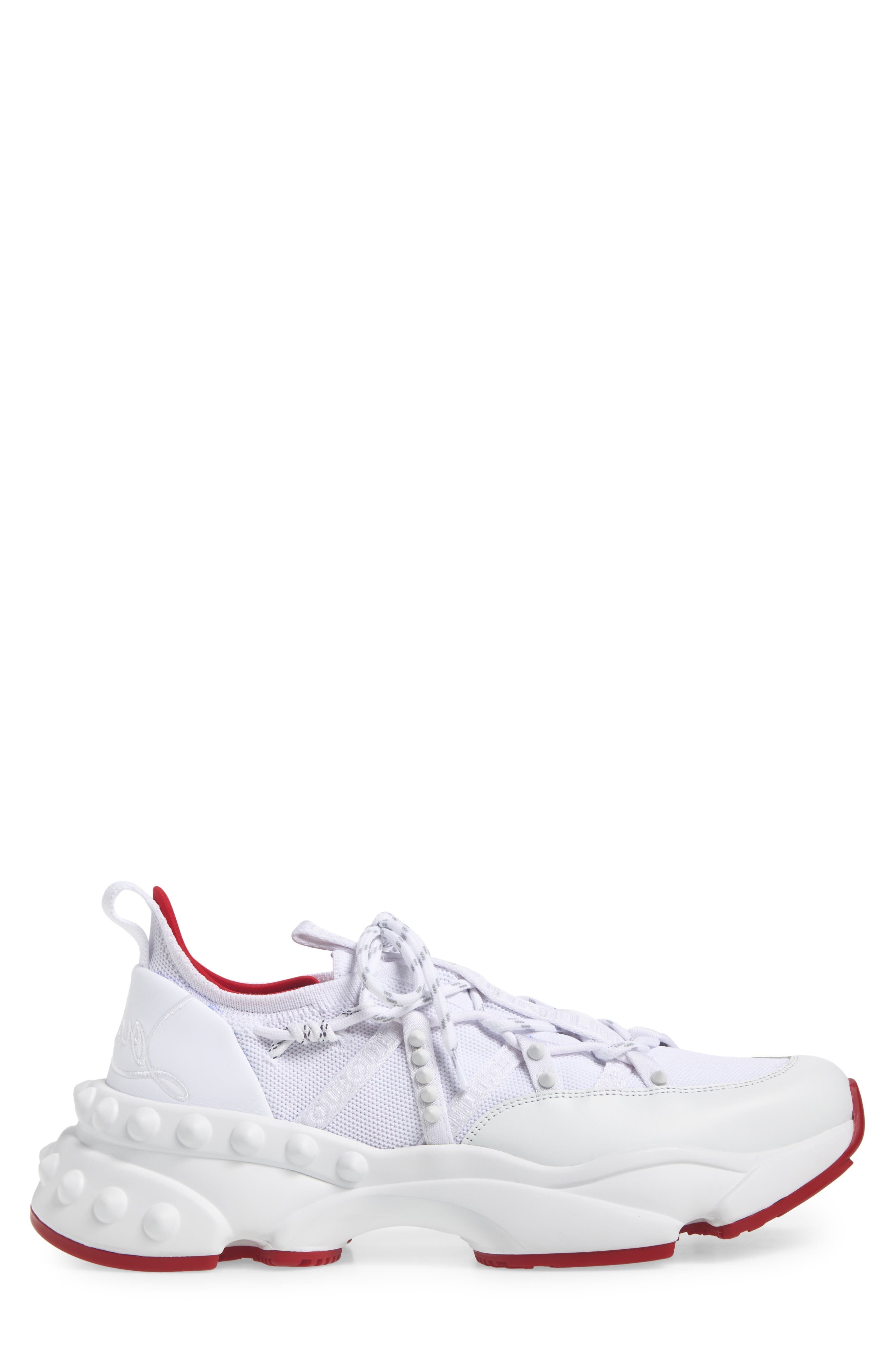 Christian Louboutin Trailnrun Spike Sneaker in Wh01-White at Nordstrom - 3