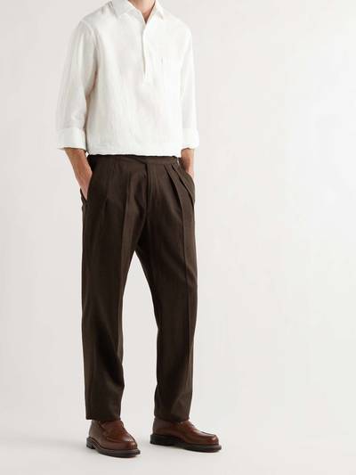 Loro Piana Andre Linen Half-Placket Shirt outlook