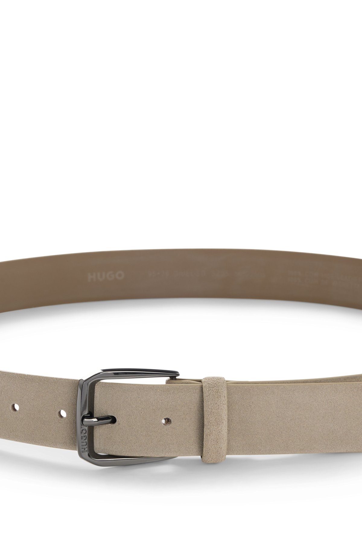 ITALIAN-SUEDE BELT WITH ANGULAR LOGO BUCKLE - 4