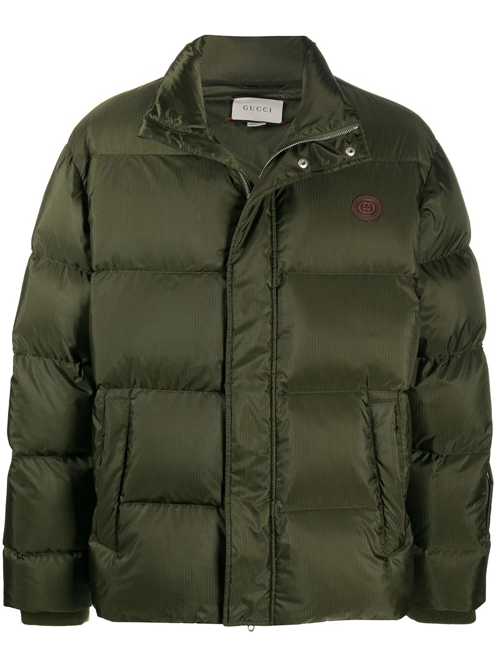 logo patch puffer jacket - 1