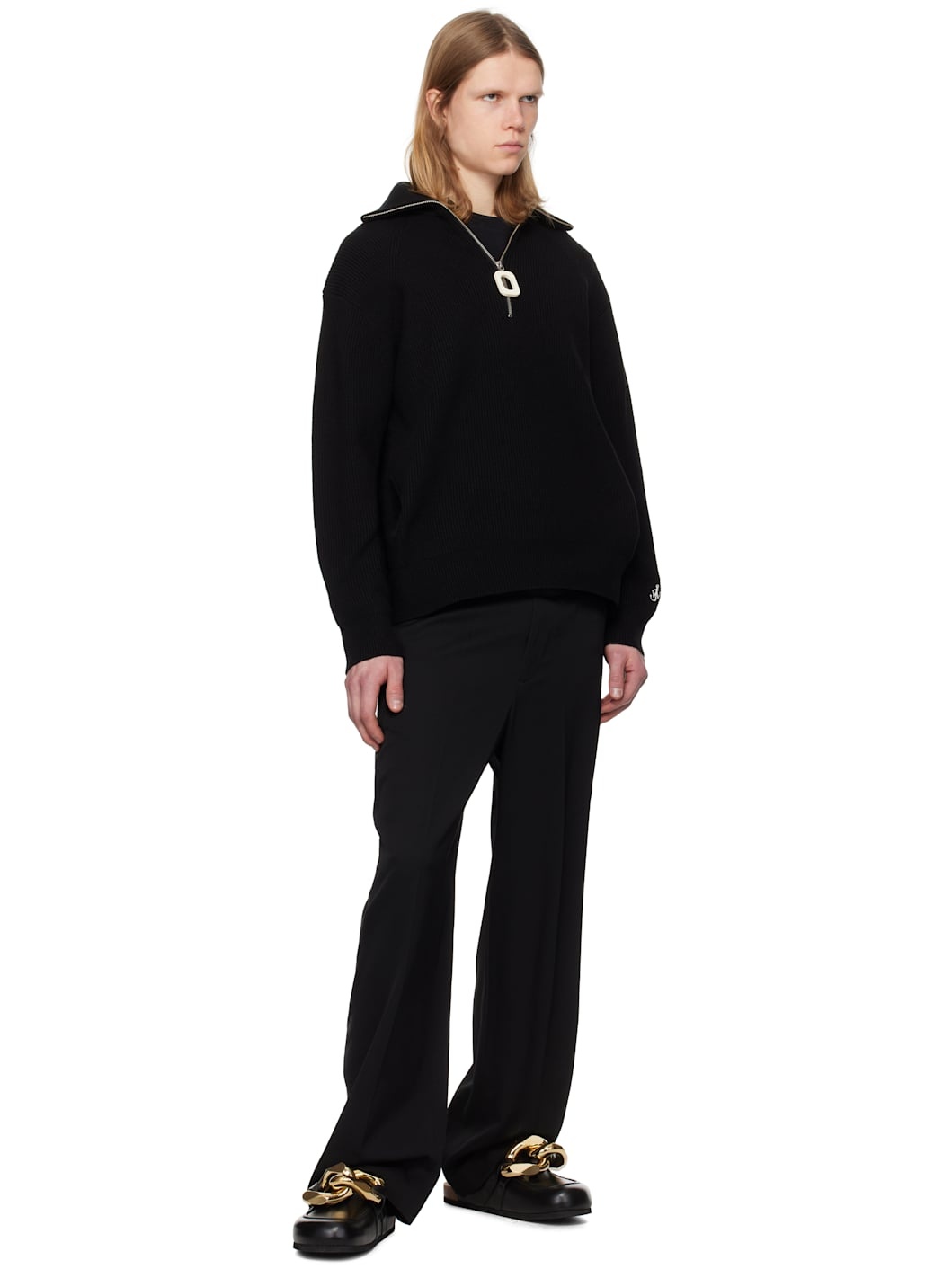 Black Half-Zip Sweater - 4