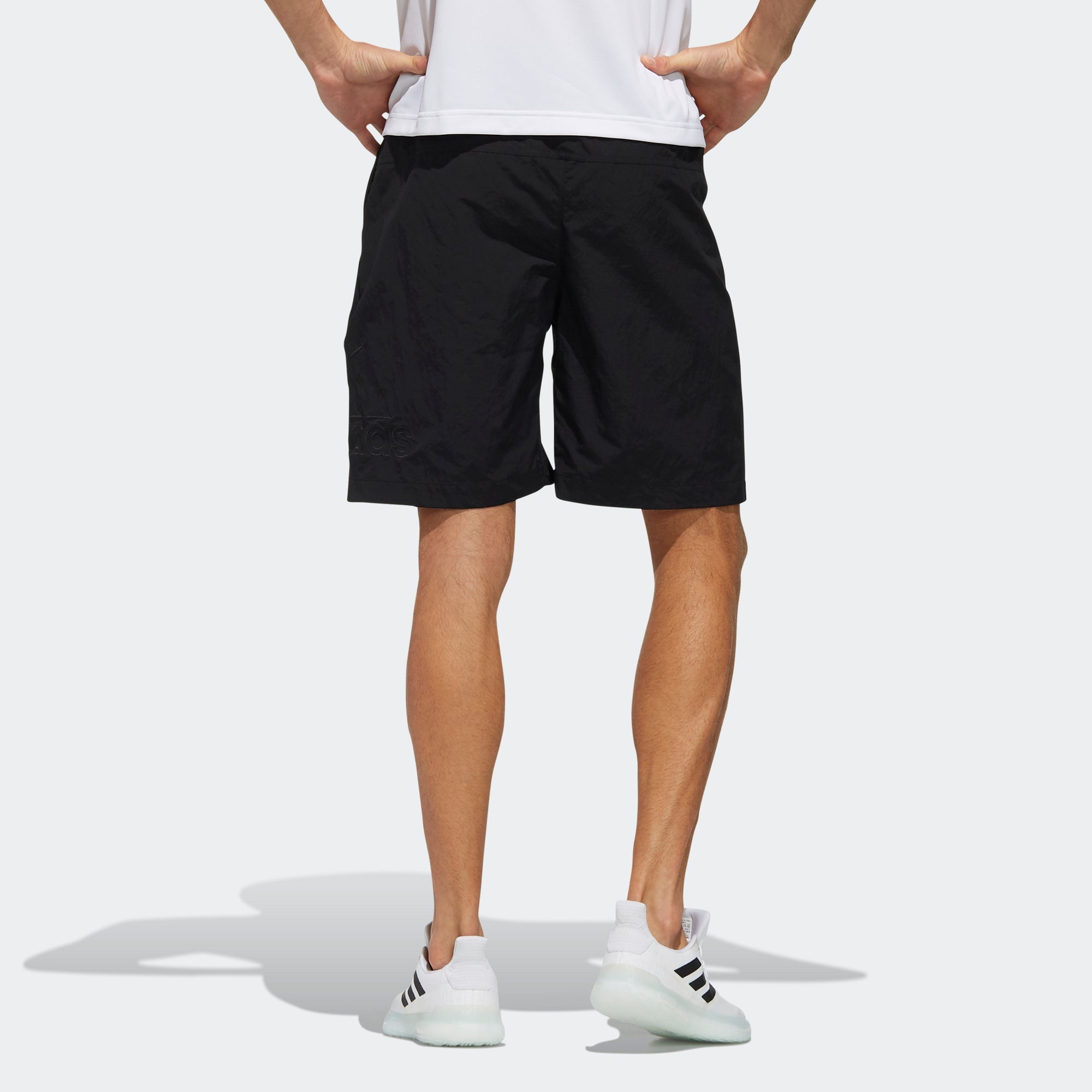 adidas M Mh 3s Wv Sho Woven Solid Color Loose Sports Shorts Black FM5468 - 4