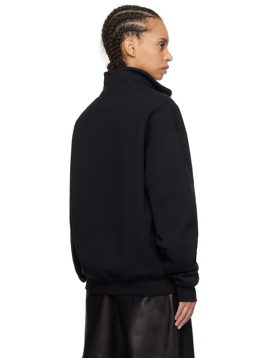 Black 'The Gros Grain zipped-rollneck' Sweatshirt - 3