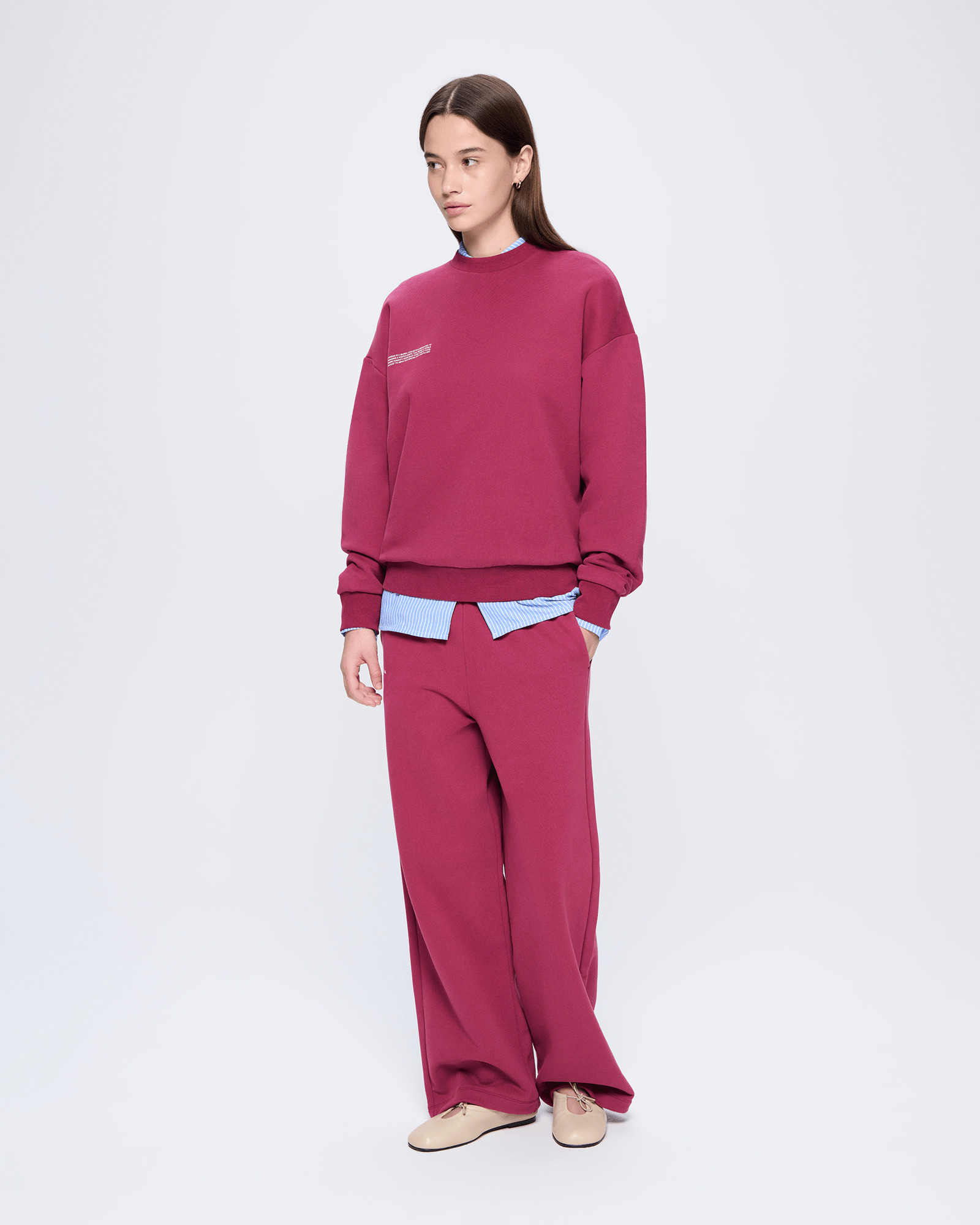 Womens 365 Midweight Sweatshirt - Milkyway Maroon - 3