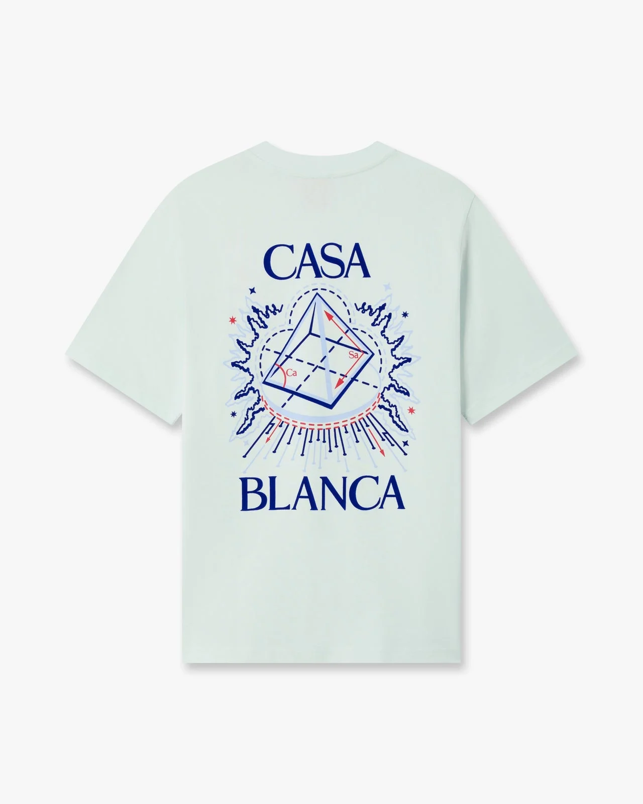 Ice Blue Celestial Pyramid Printed Short Sleeve T‑Shirt - 1