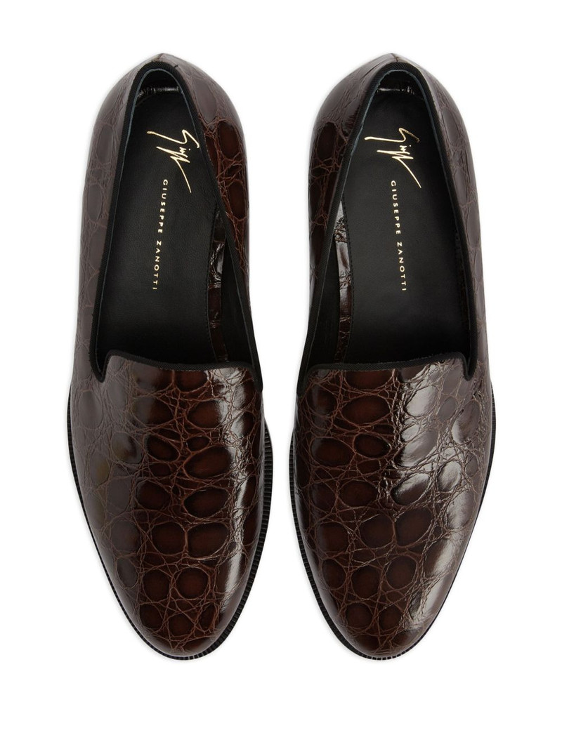 Gatien crocodile-embossed leather loafers 4