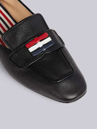 Thom Browne Black Pebble Grain Leather Flexible Leather Sole 3-Bow Loafer outlook