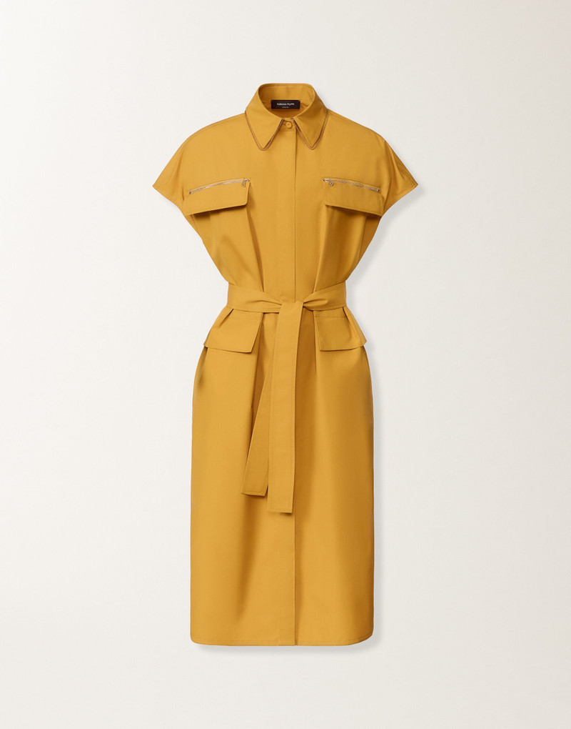 Sahariana dress in mustard poplin 1