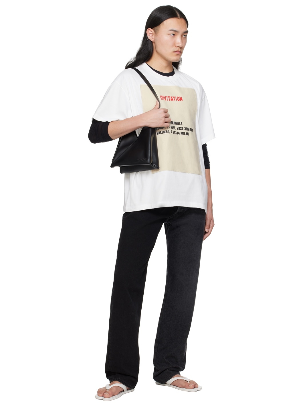 Black Paneled Long Sleeve T-Shirt - 4