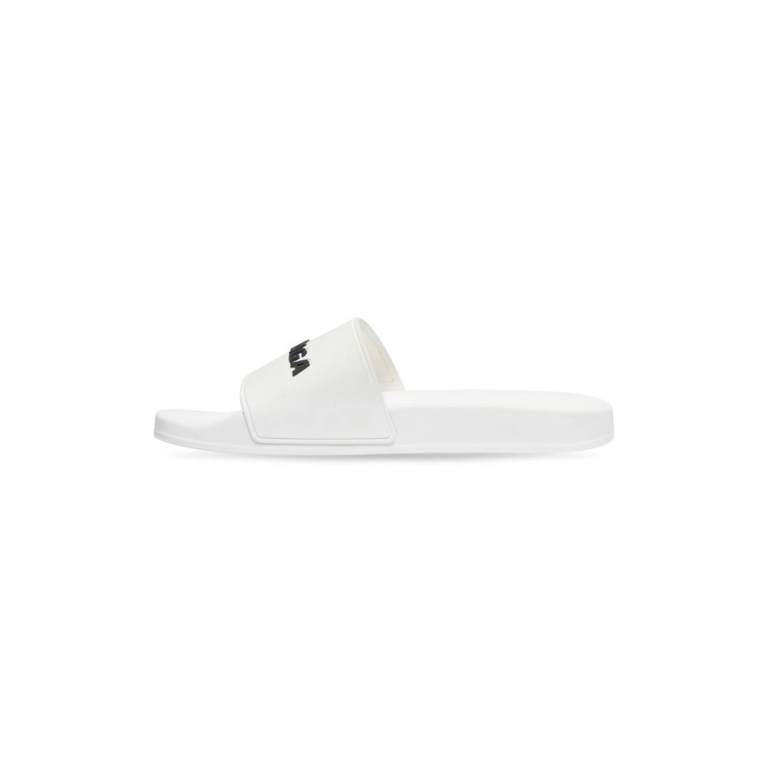 Men's Pool Slide Sandal in White Black - 3