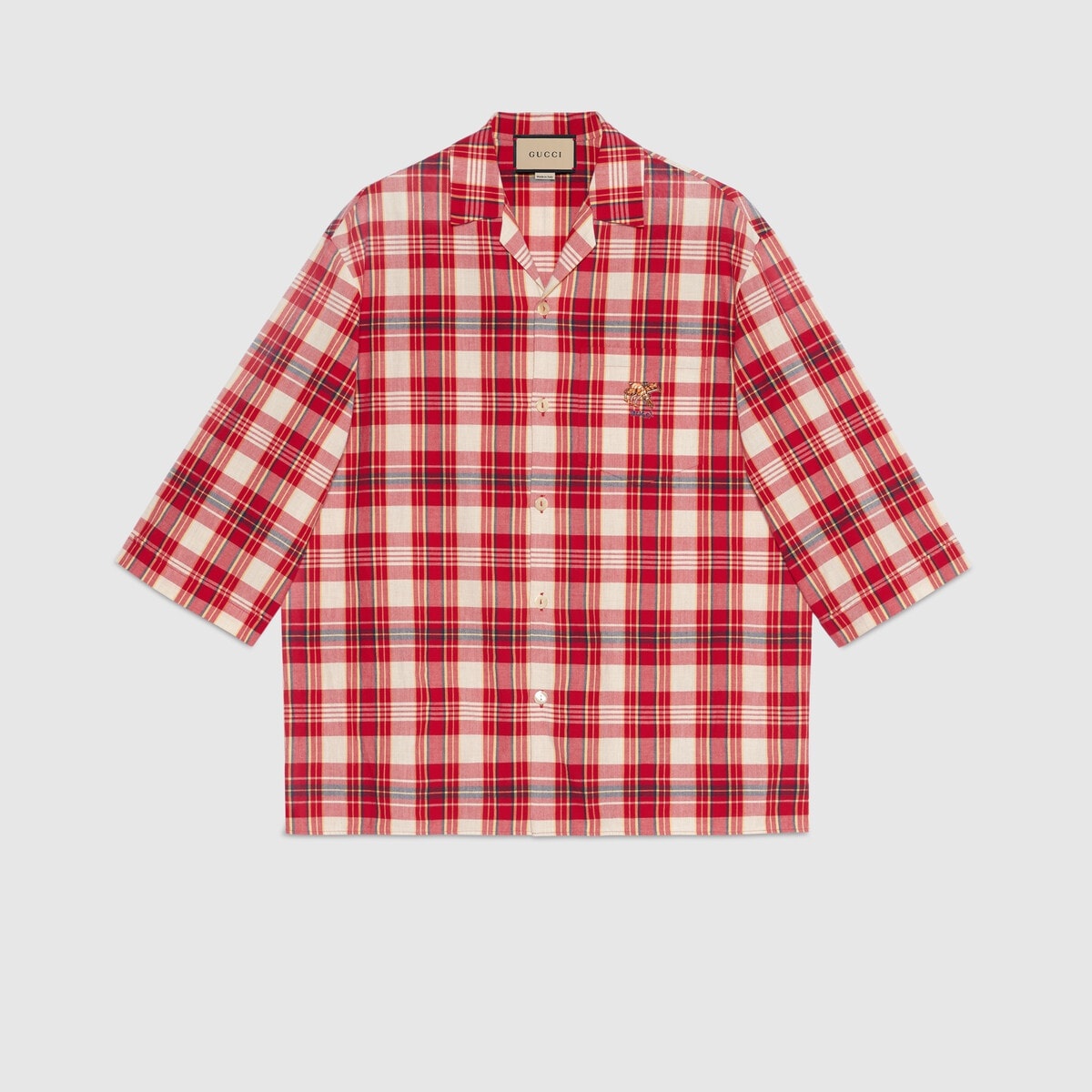 Freya Hartas animal embroidered check shirt - 1