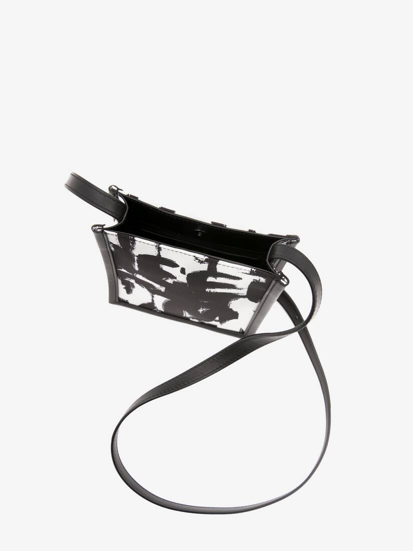 Mcqueen Graffiti Edge Mini Crossbody Bag in Black/off White - 4