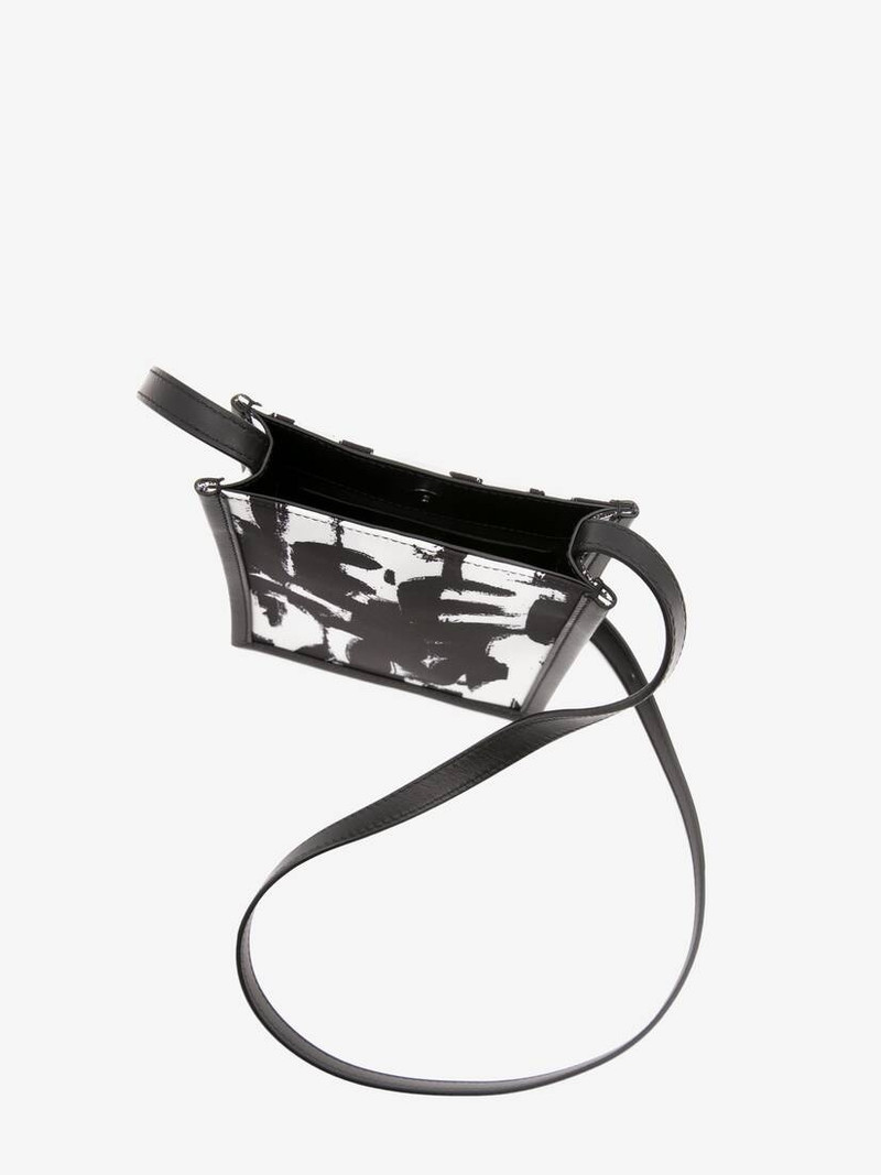 Mcqueen Graffiti Edge Mini Crossbody Bag in Black/off White 4