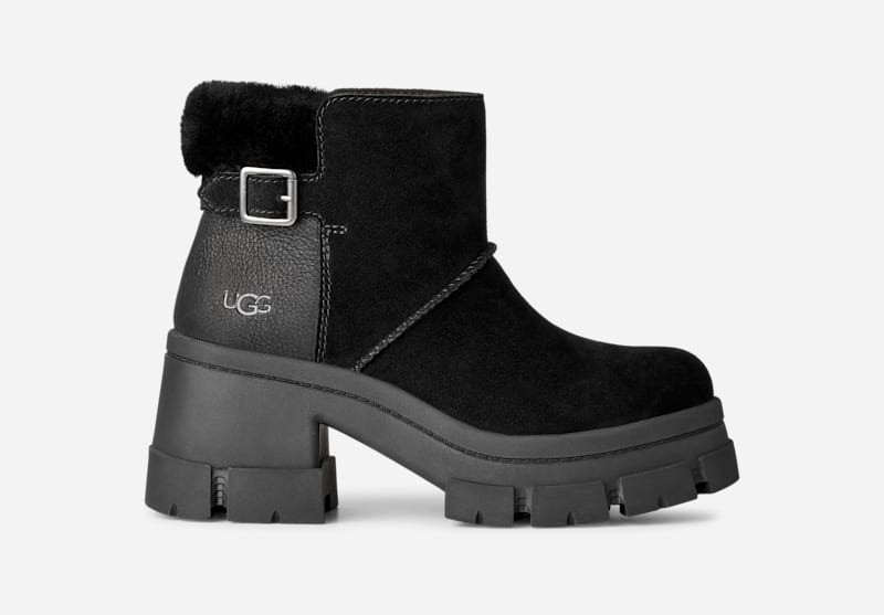 ® Women's Brooklyn Buckle Sheepskin Boots in Black 1