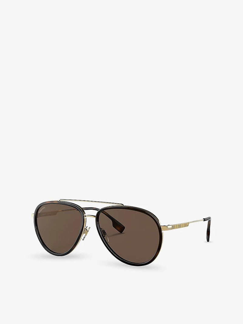 Burberry BE3125 Oliver Pilot-Frame Metal Sunglasses outlook