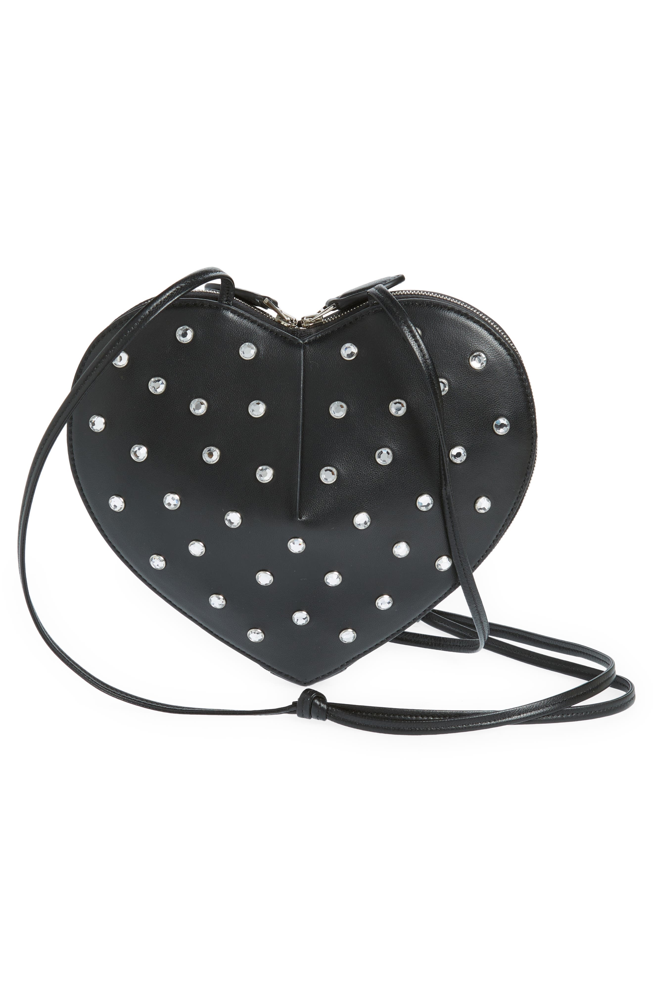 Le Coeur Crystal Embellished Lambskin Leather Crossbody Bag - 3