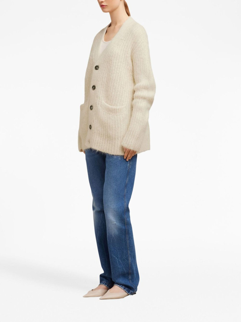 V-neck rib-knit cardigan 3