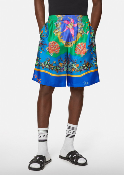 VERSACE Trésor de la Mer Print Silk Shorts outlook