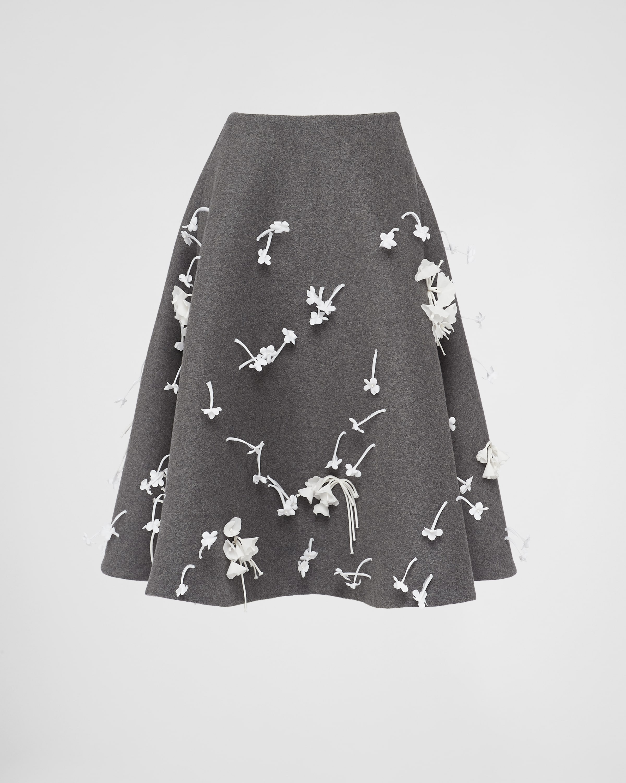 Embroidered velour midi-skirt - 1