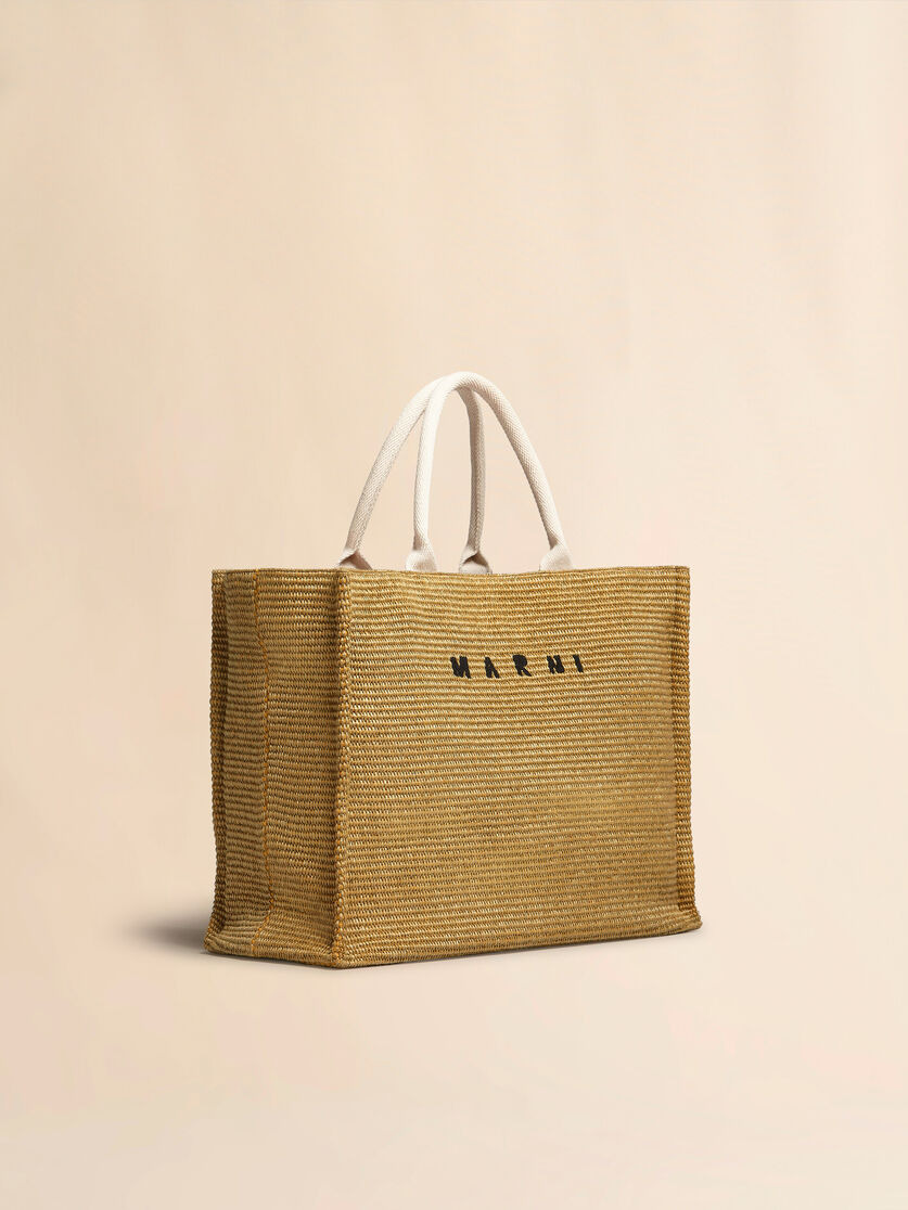 NATURAL RAFFIA LARGE TOTE BAG - 6