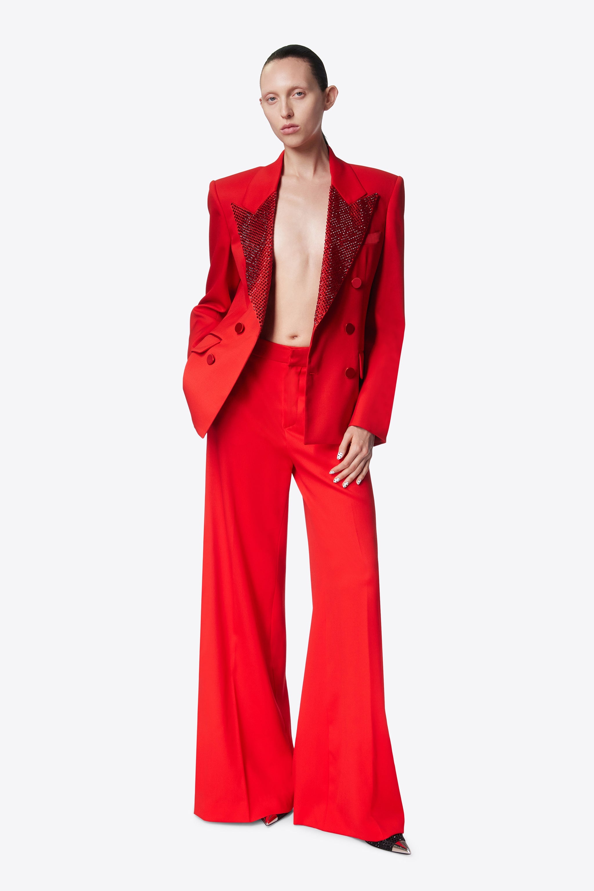 CRYSTAL EMBELLISHED RELAXED BLAZER - 3