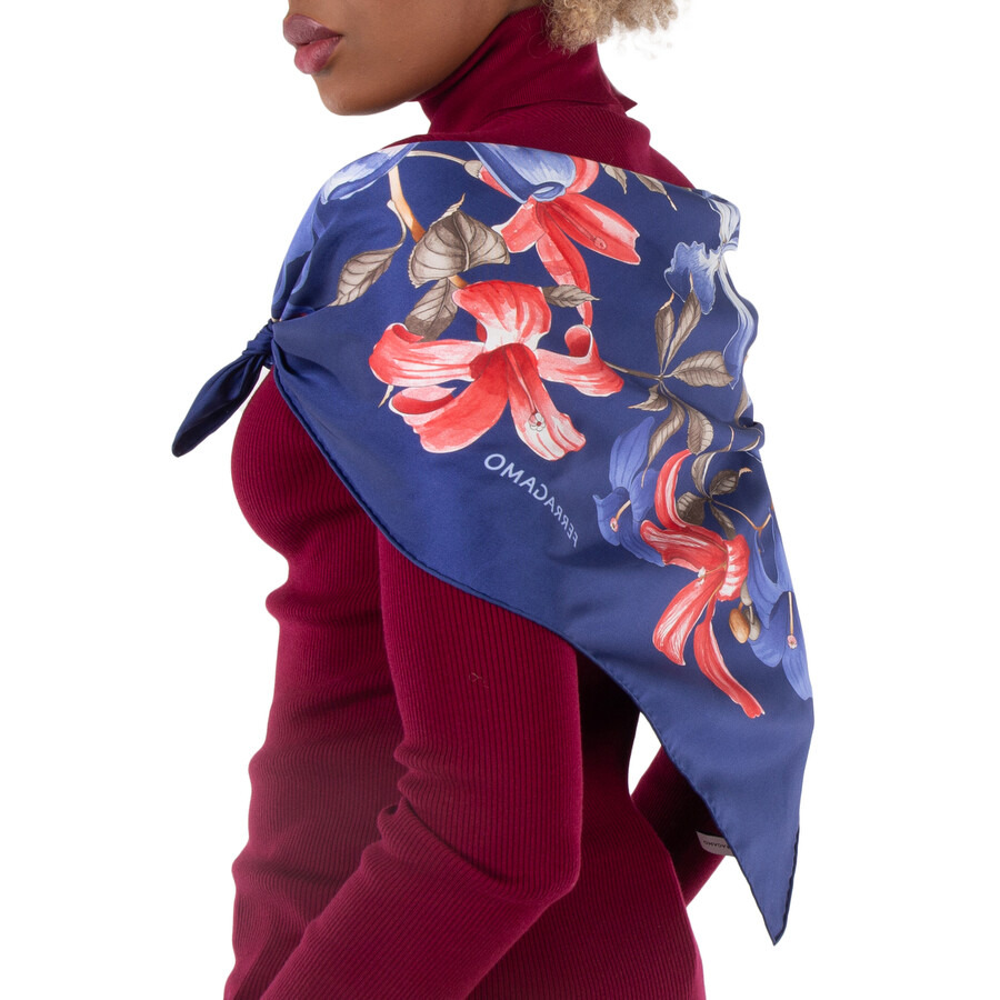 Ferragamo Hibiscus Print Silk Foulard - 4