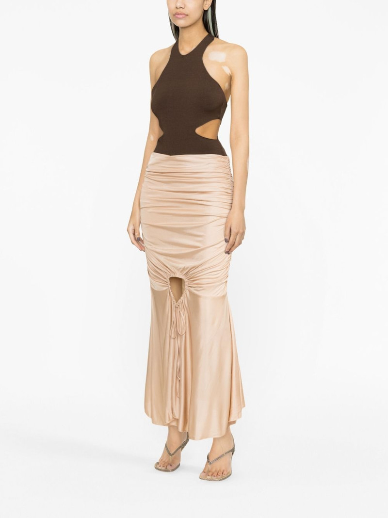 gathered-detail asymmetric-hem skirt 3