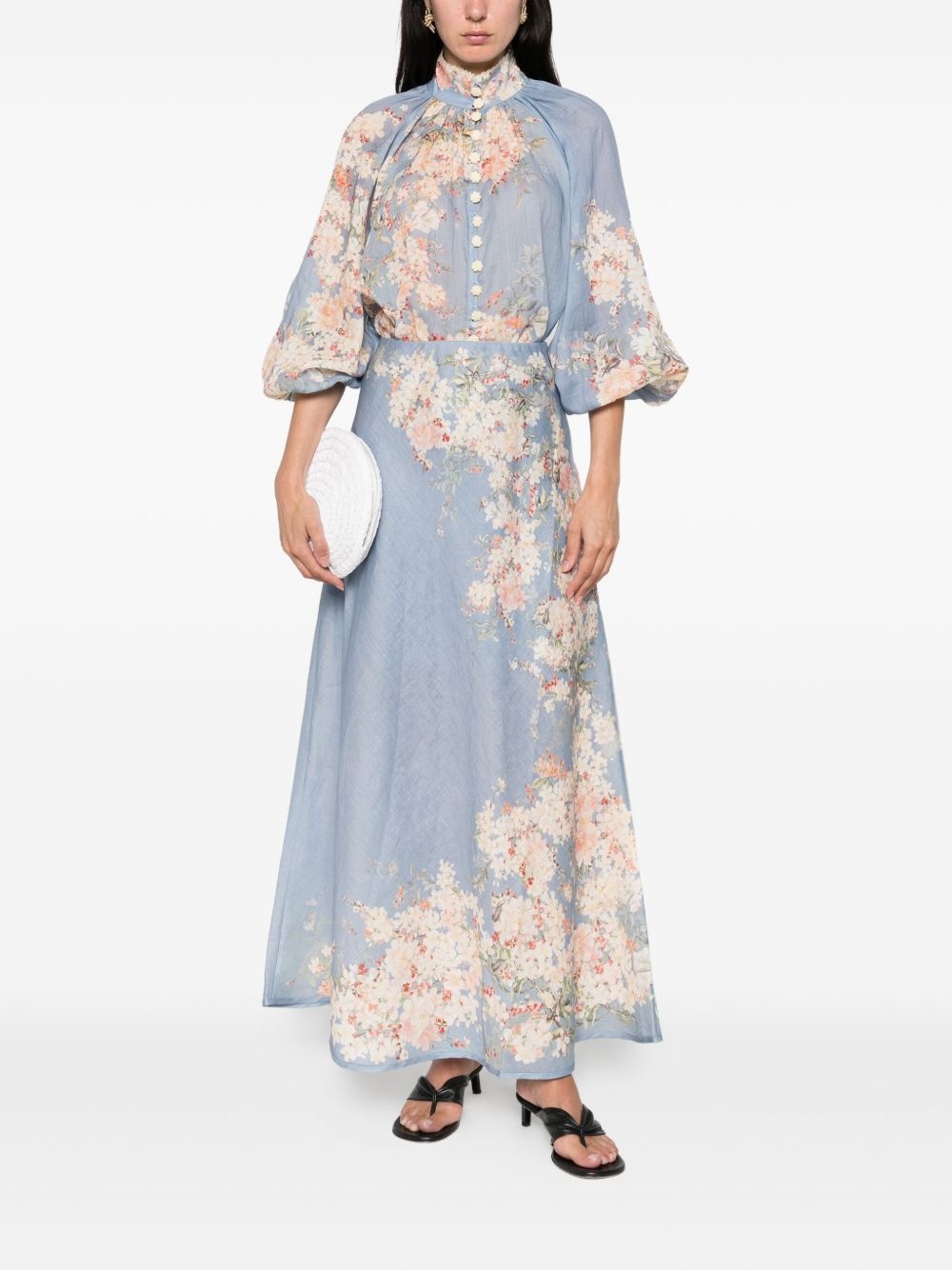 Cascadian floral-print linen skirt - 2
