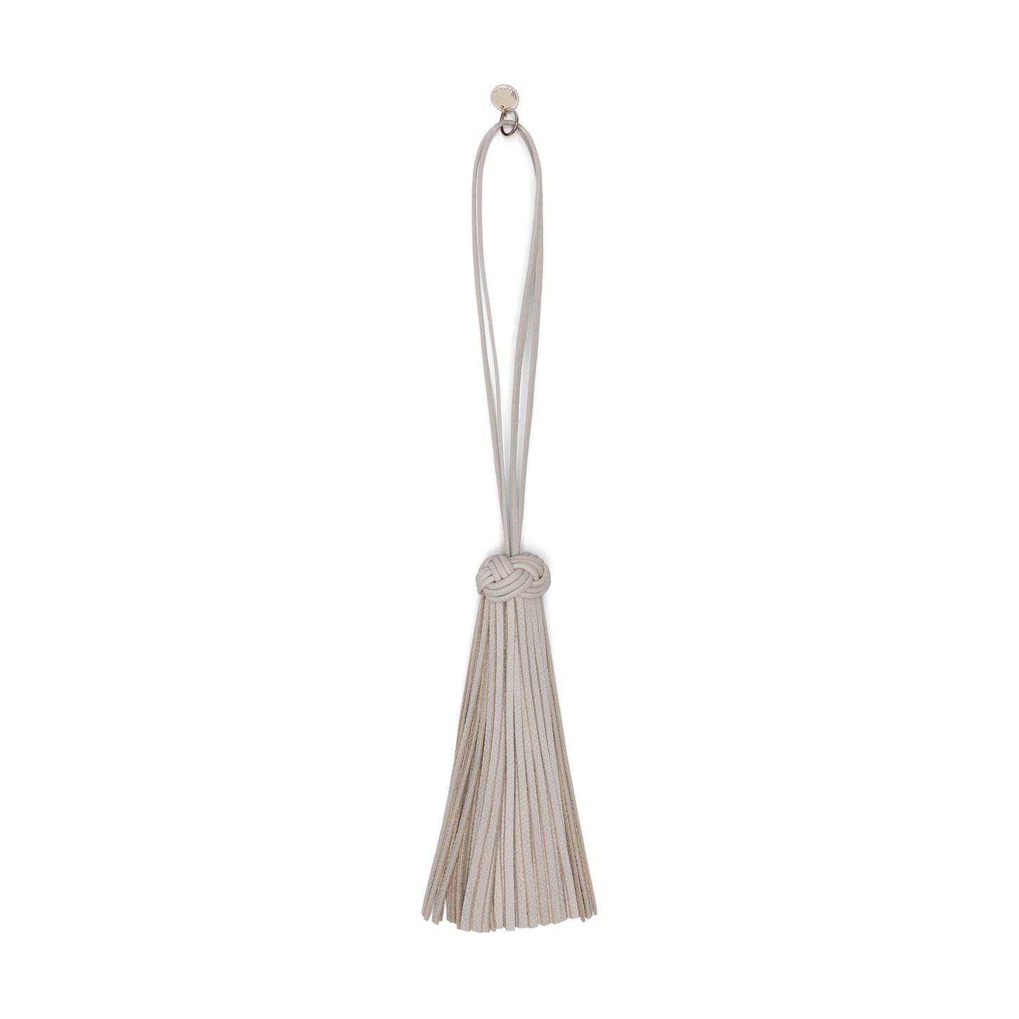 Beige leather tassel charm - 3