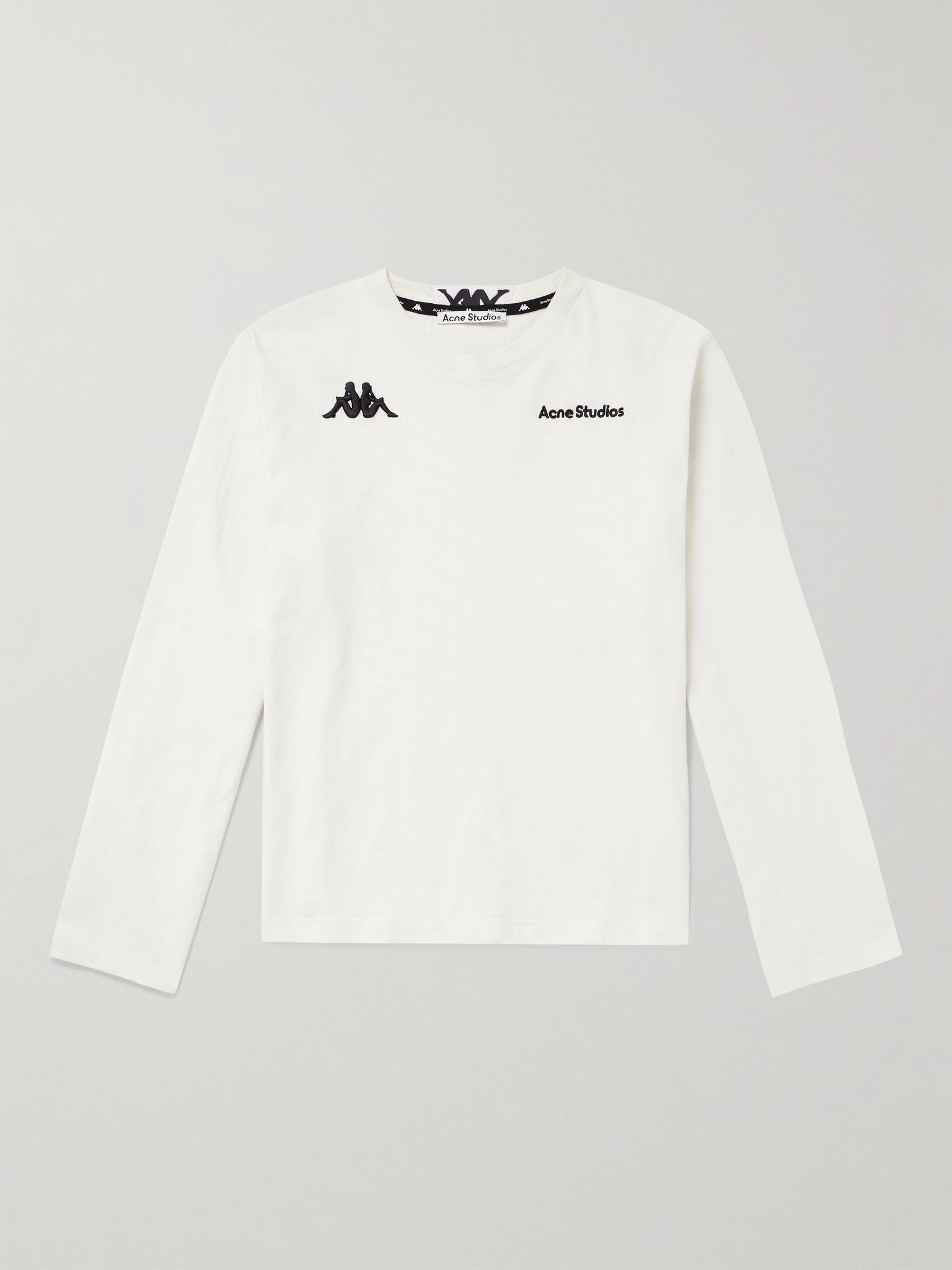 + Kappa Logo-Embroidered Appliquéd Cotton-Jersey T-Shirt White - 1