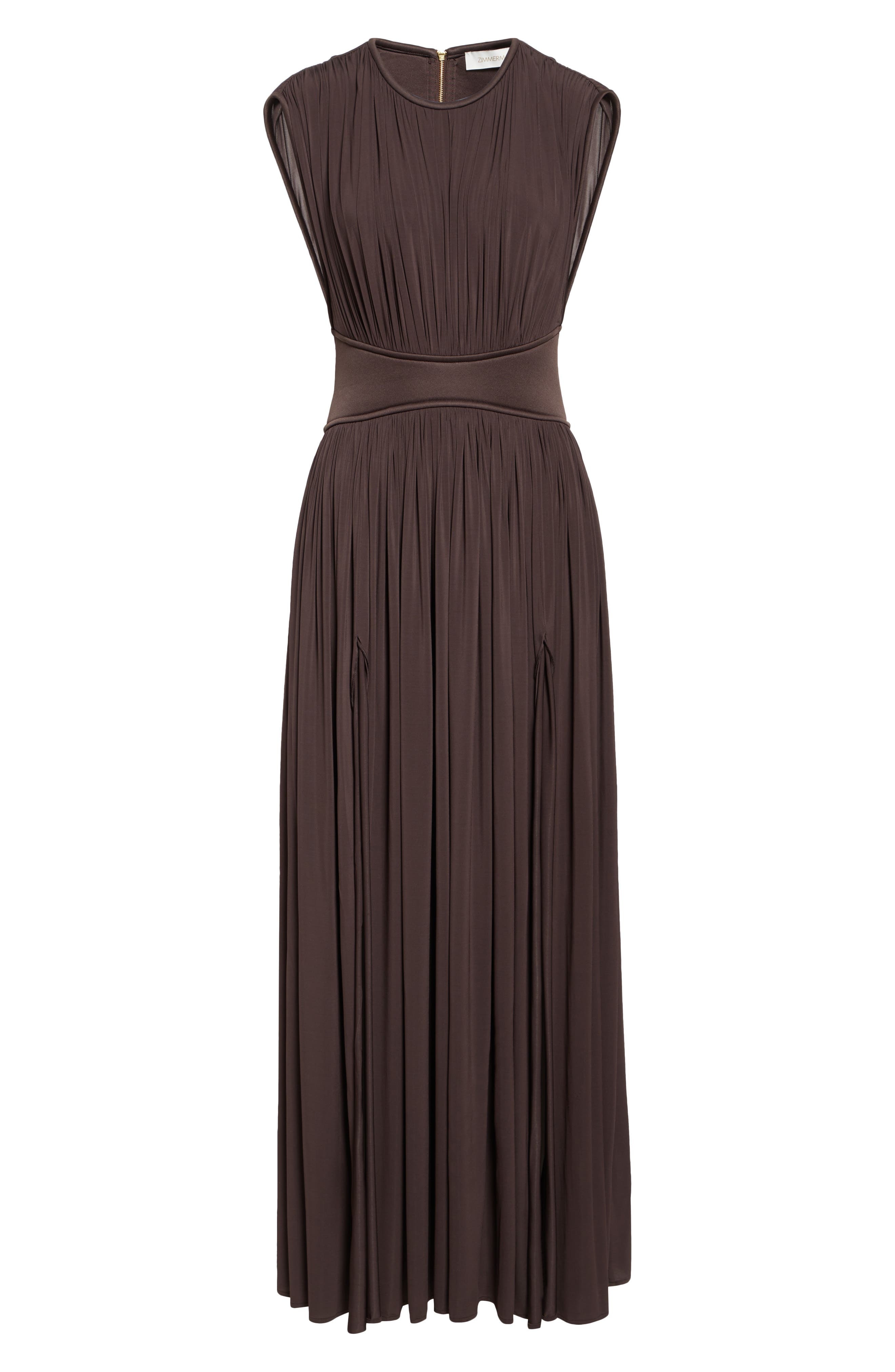 Zimmermann Illuminate Sleeveless Column Dress in Chocolate at Nordstrom - 5