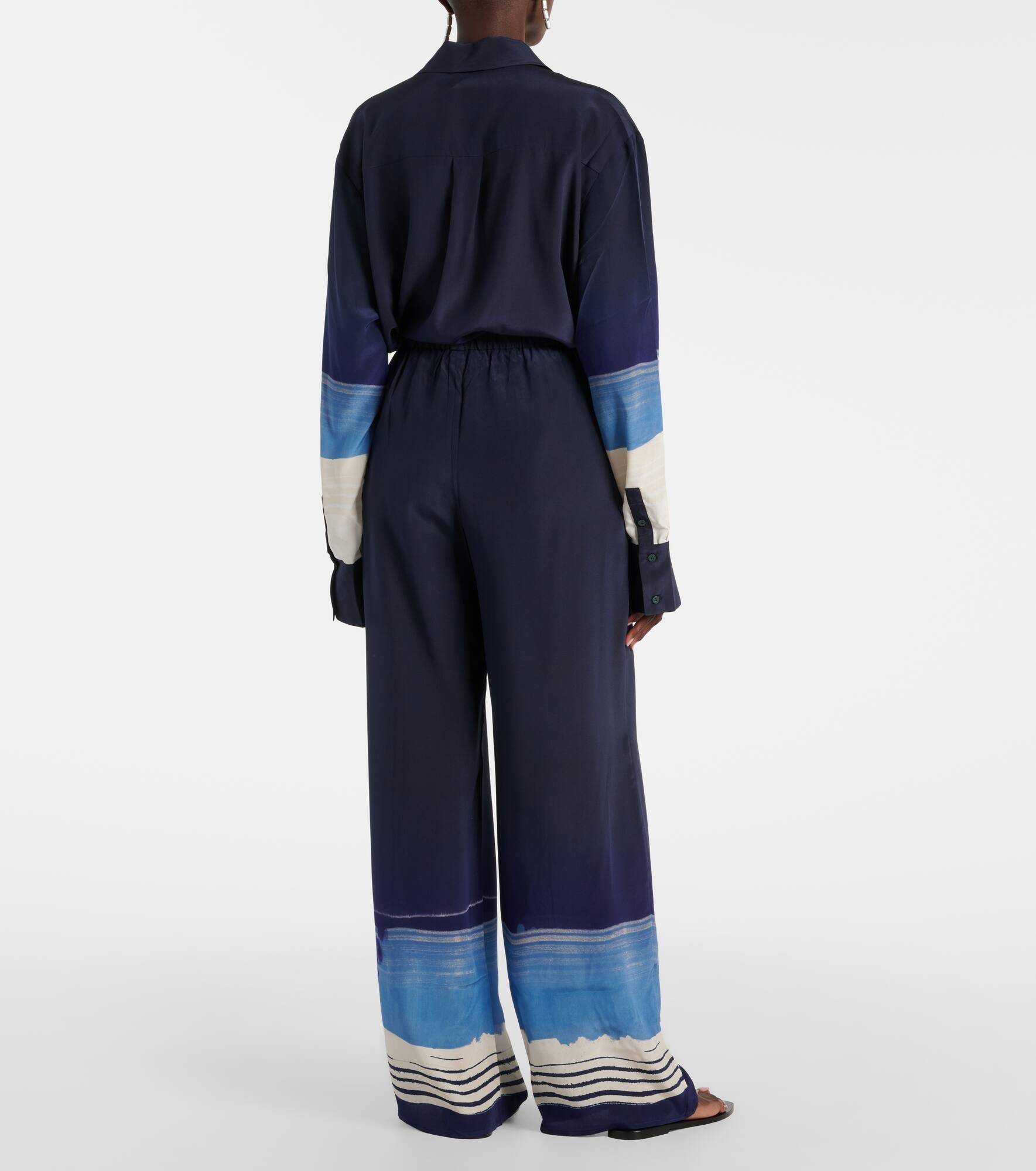 Mariner silk crêpe wide-leg pants - 3