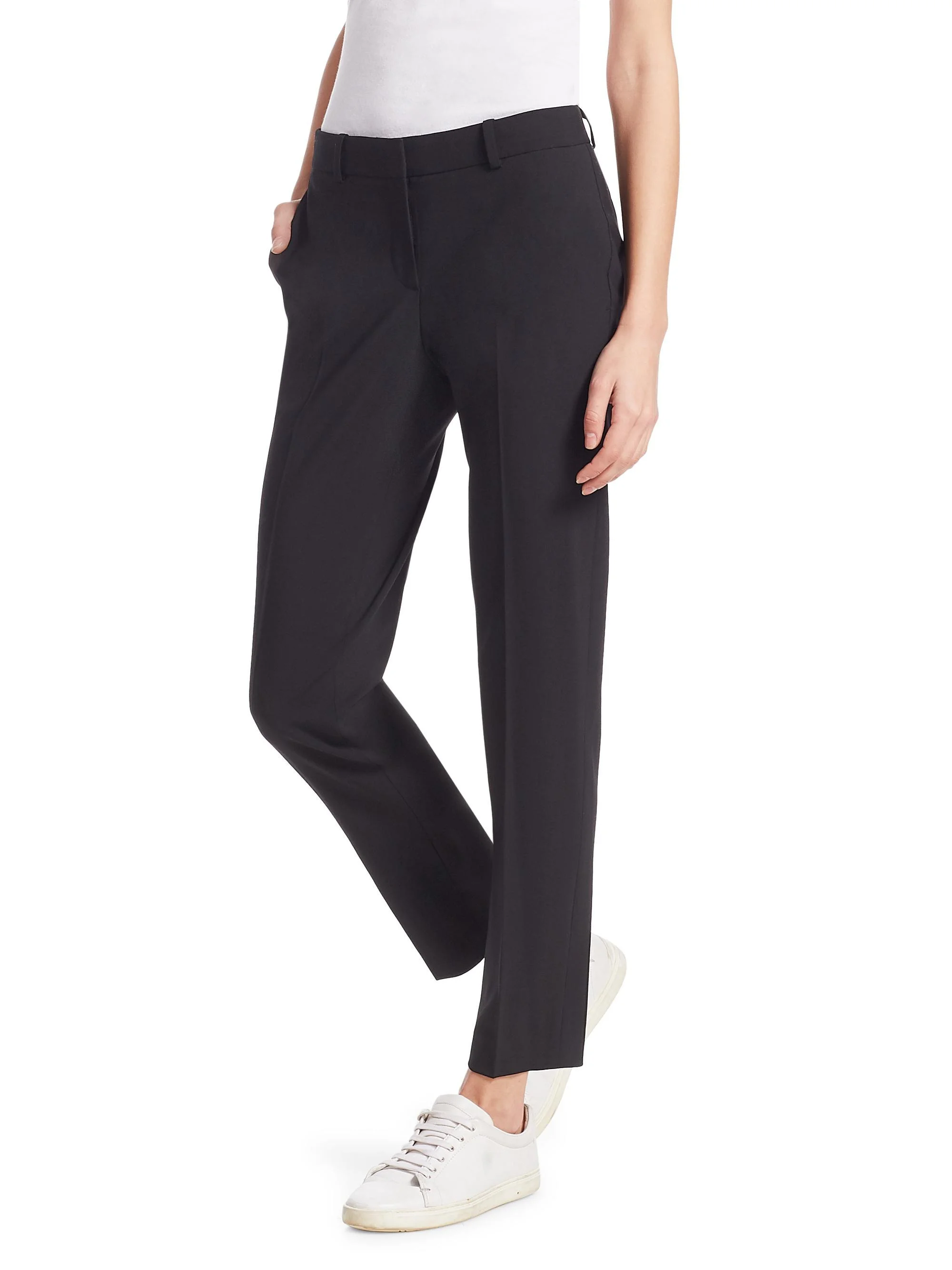 Women's Treeca Skinny-Leg Cropped Classic Suiting Pants - Black - 1