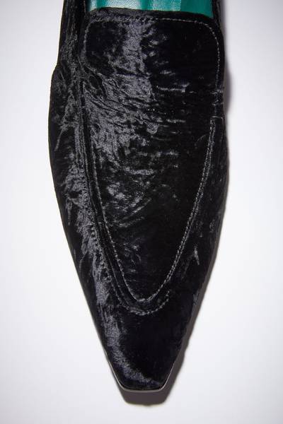 Acne Studios Crushed velvet leather loafer - Black outlook