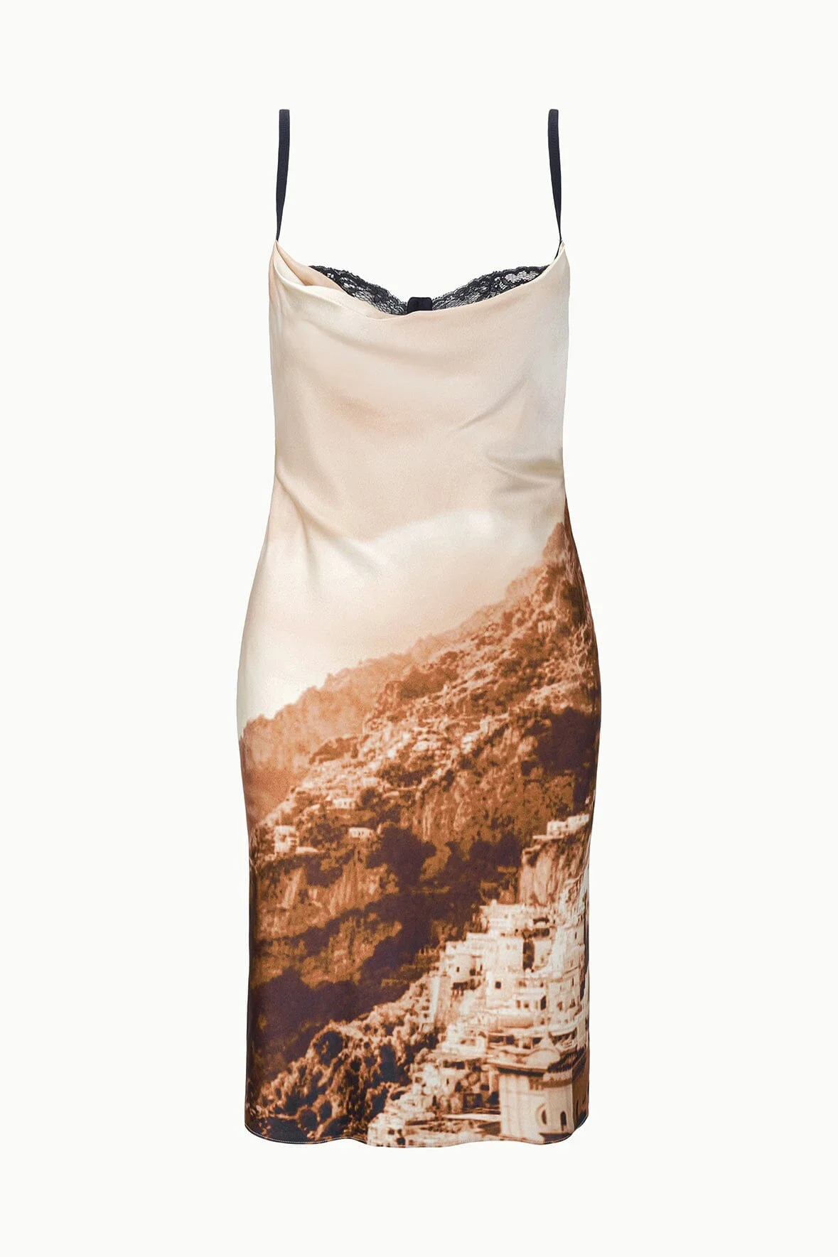 STAUD EVANGELINE SILK DRESS CLIFFSIDE - 1
