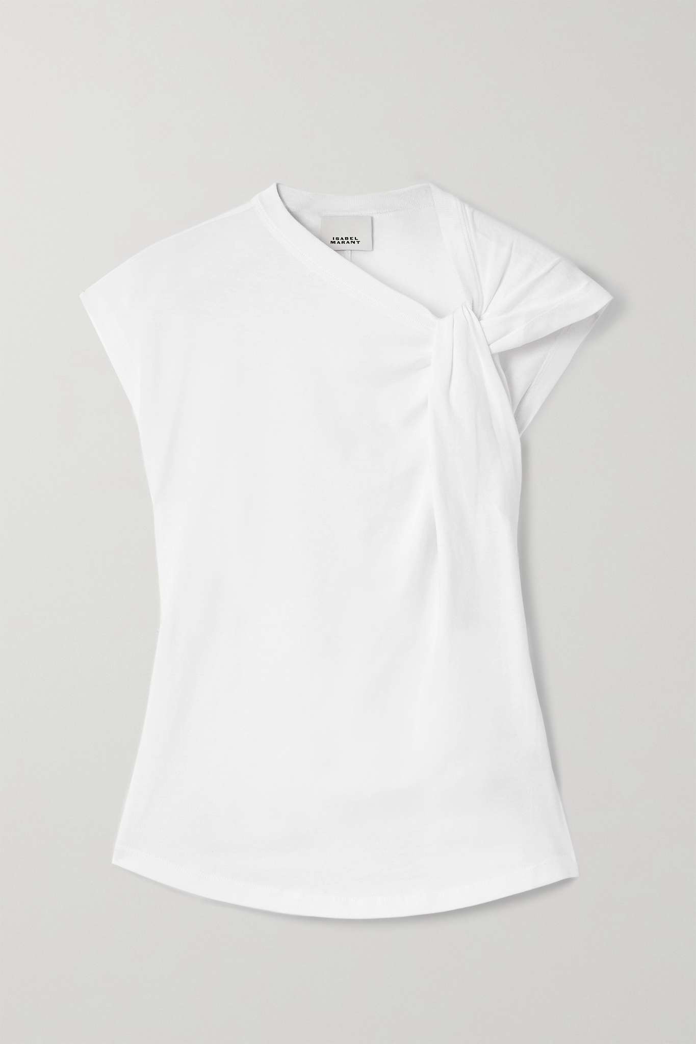 【送料&関税込】Isabel Marant Nayda Knot-detailed T-shirt Isabel Marant Nayda knotted cotton-jersey top | netaporter