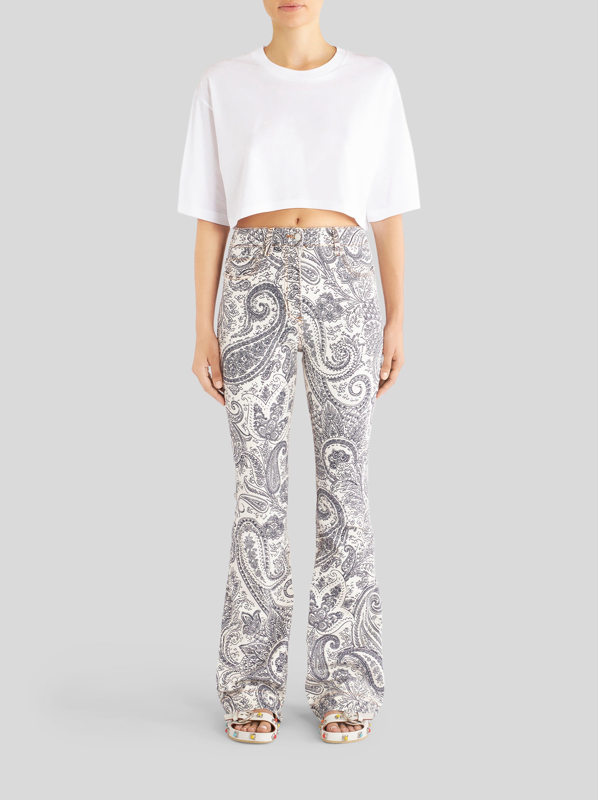PAISLEY PRINT JEANS - 3