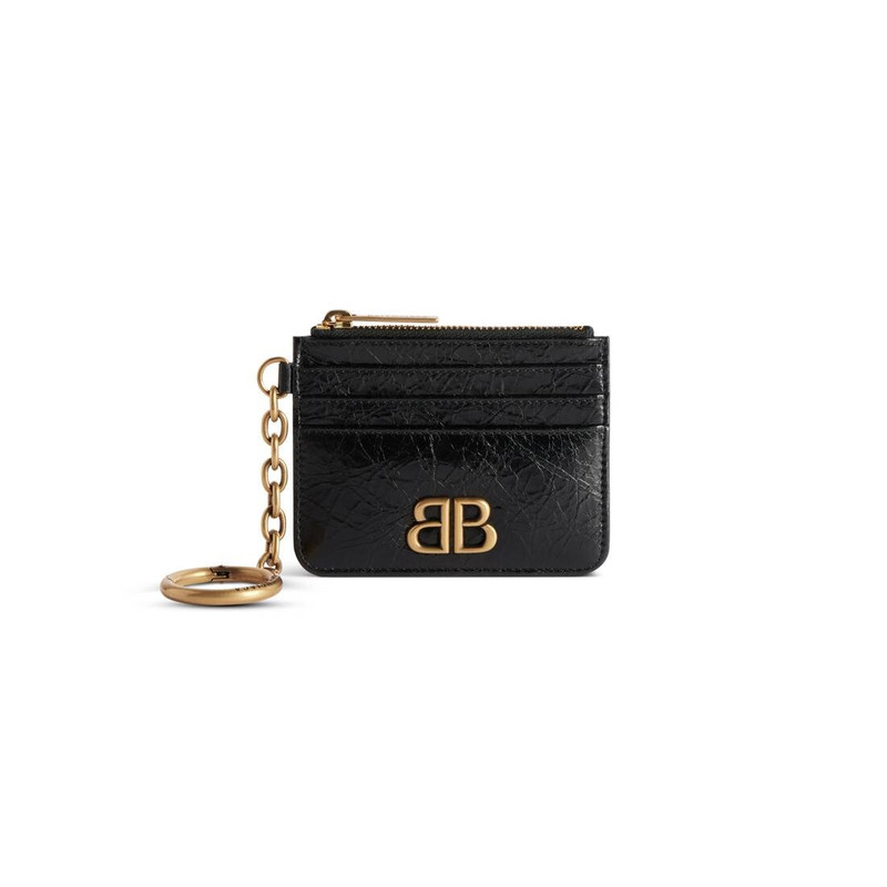 Women's Monaco Card Holder With Keychain  in Black 1