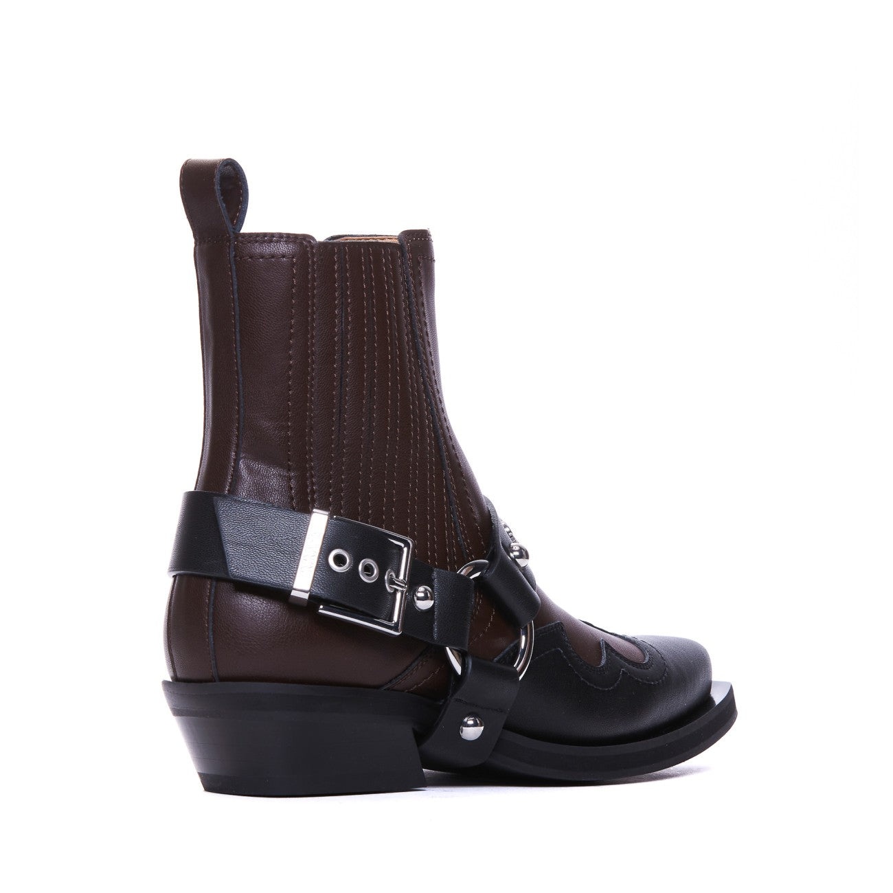 Ganni Women Western Bicolor Booties - 3