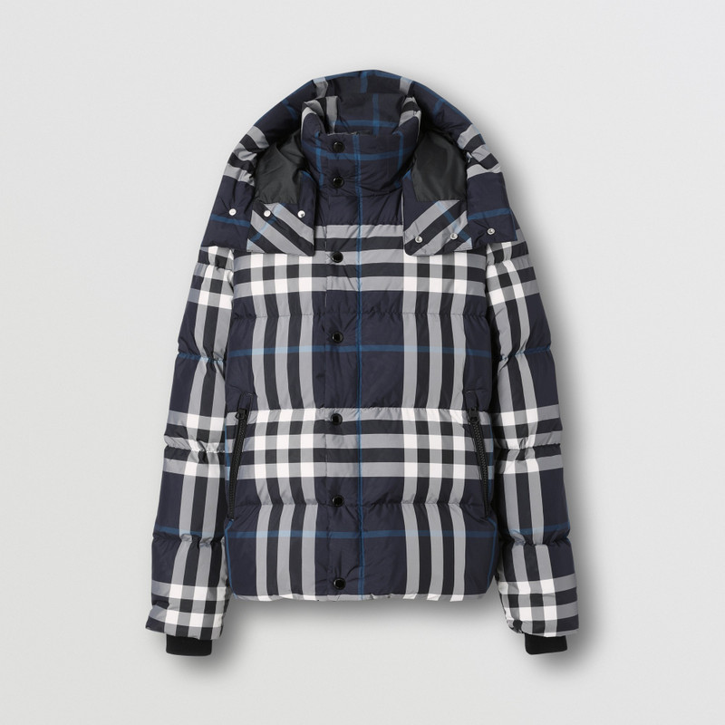 Detachable Hood Check Puffer Jacket 1