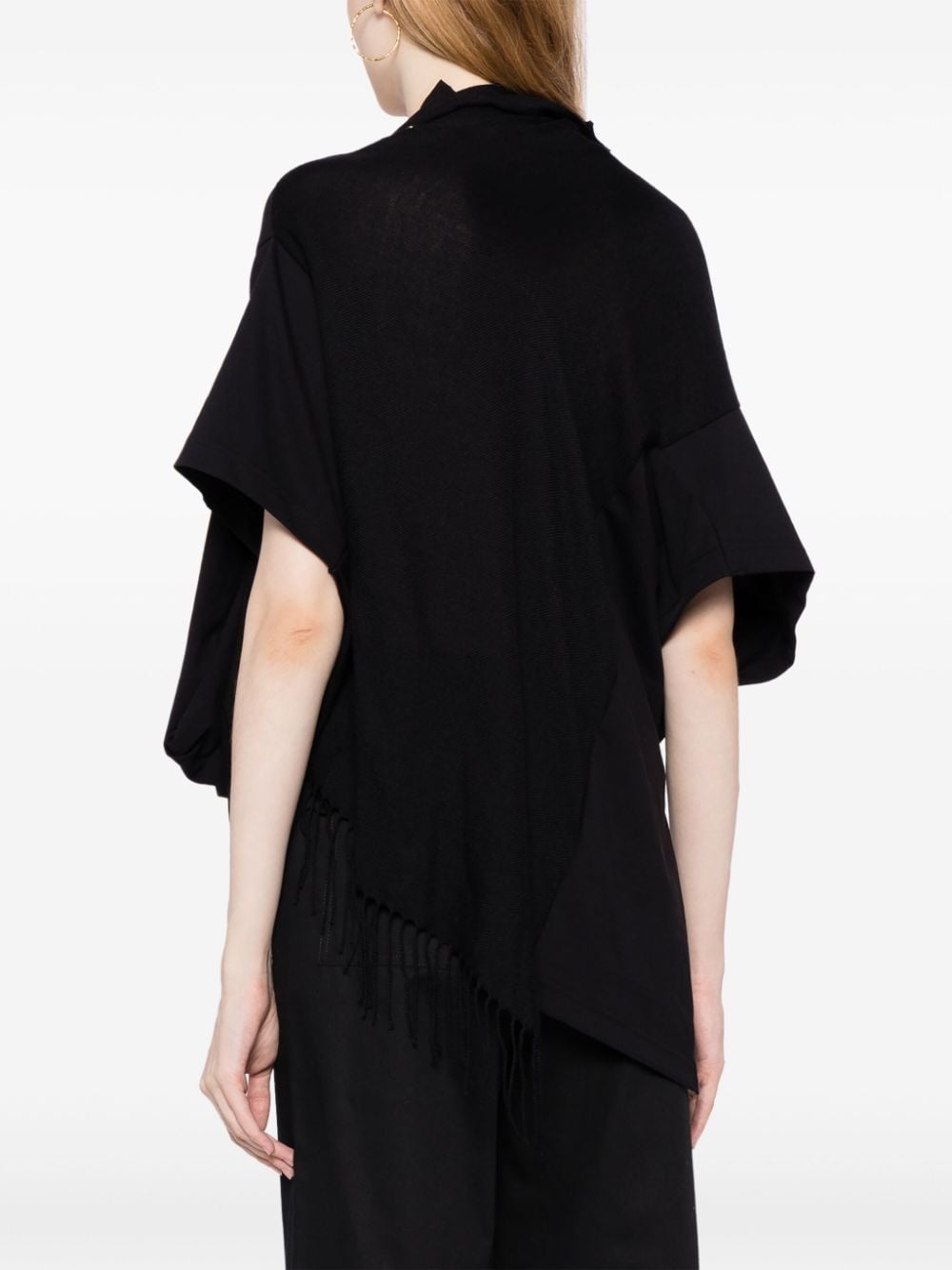 chained asymmetric cotton top - 7