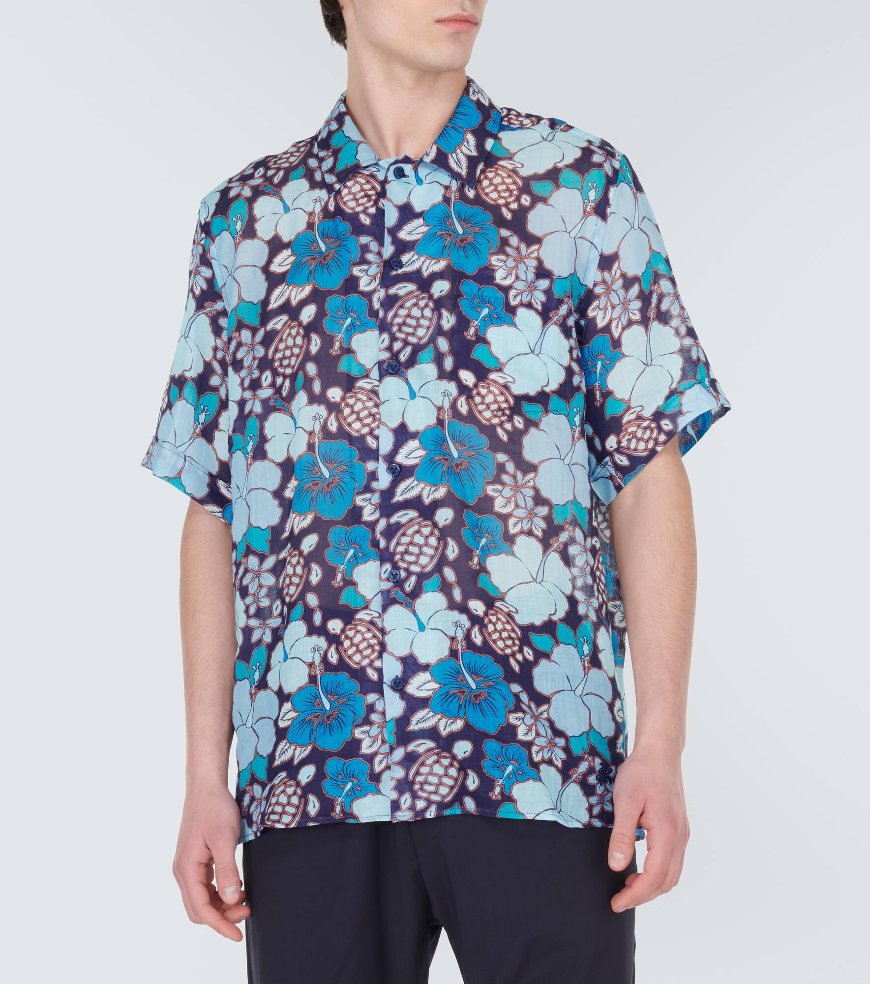 Charli floral ramie bowling shirt - 3