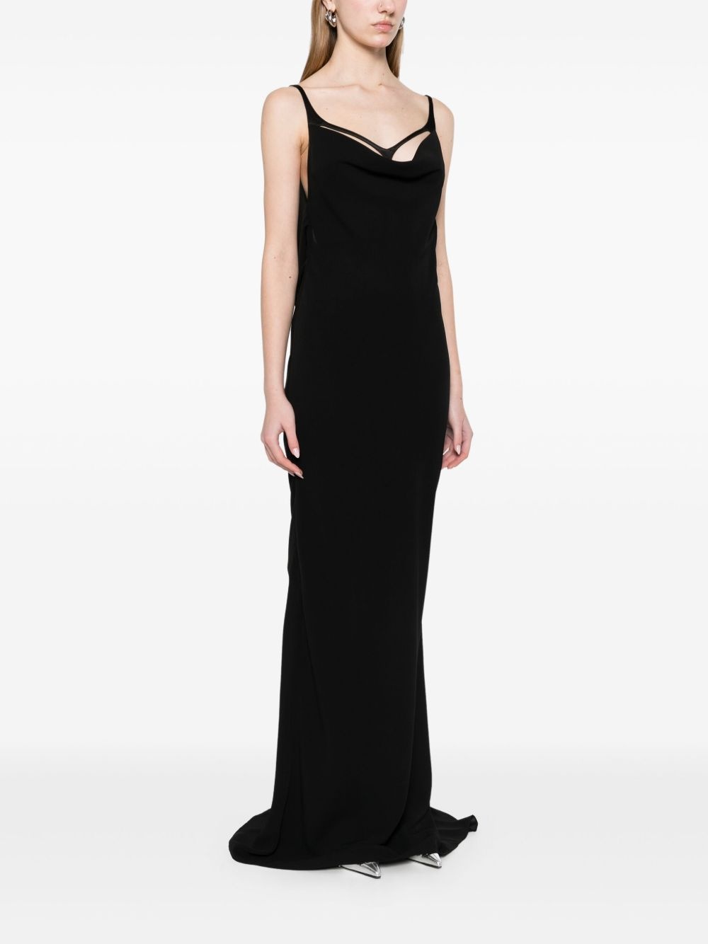 harness crepe gown - 3