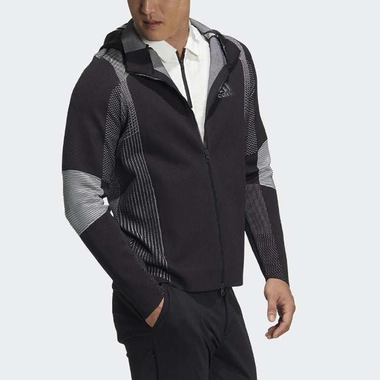 adidas Primeknit Jkt Golf Sports Hooded Jacket Black HB3591 - 3