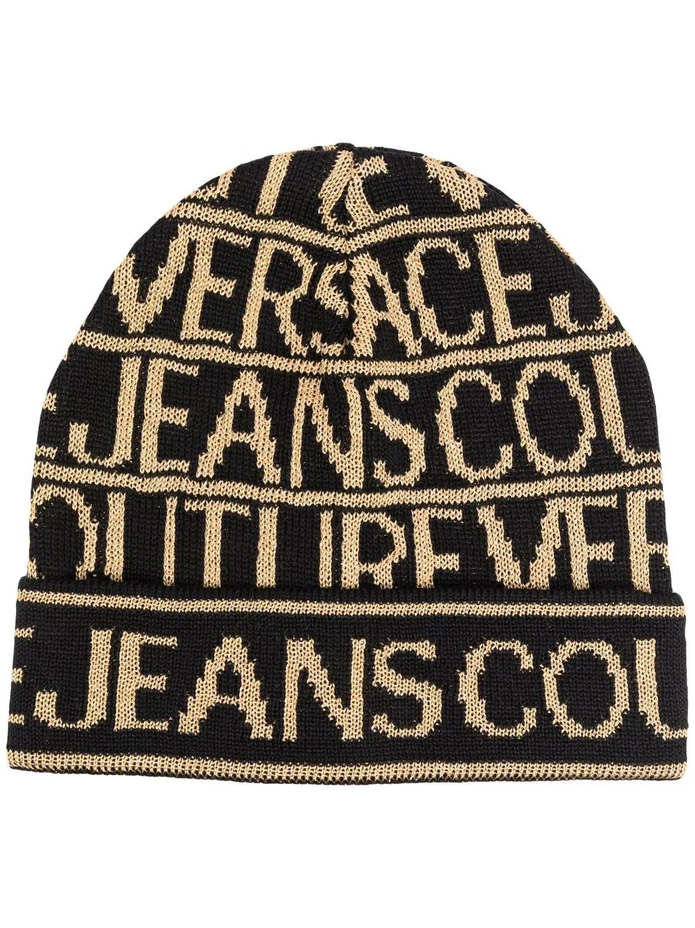 all-over logo knit beanie - 1